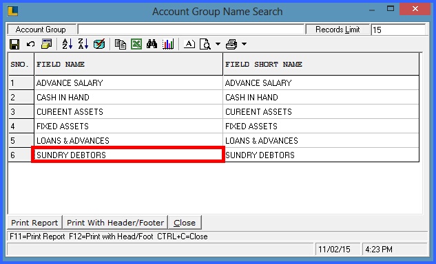 fmcg account group search 2